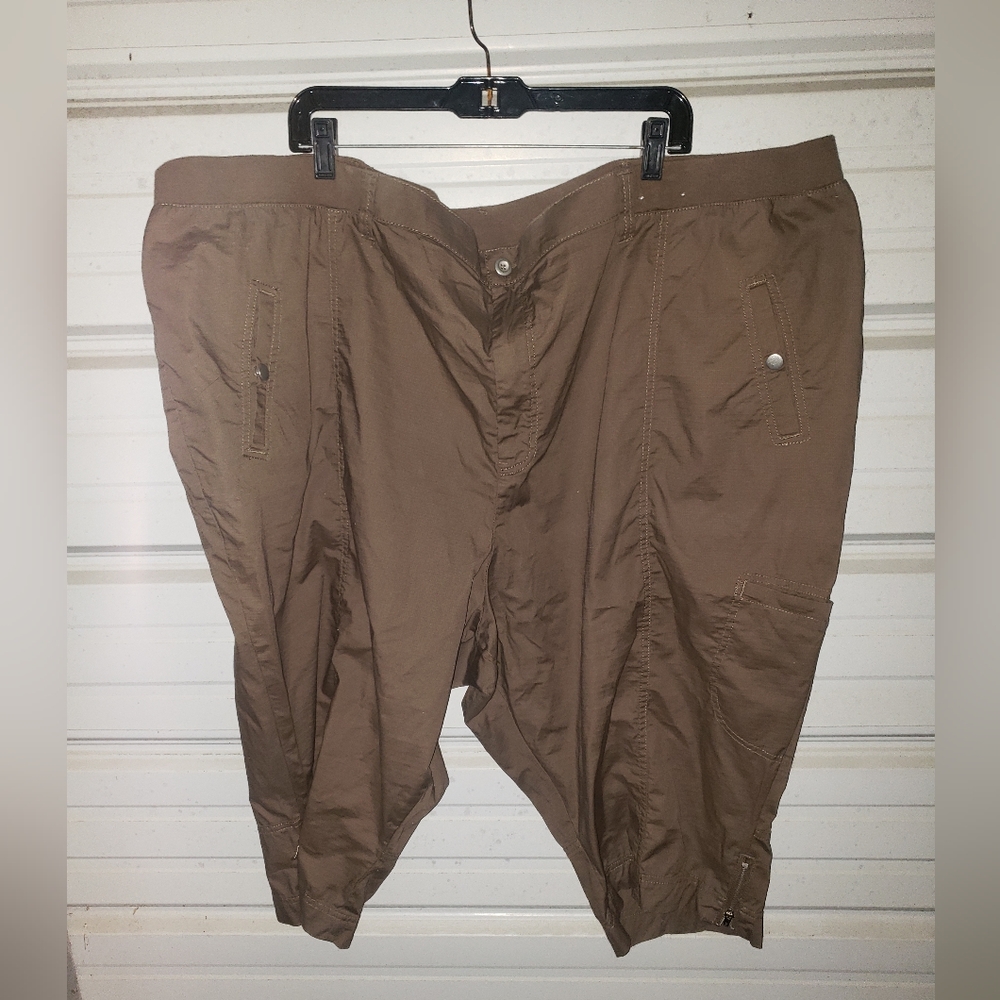 5X Plus Size 34/36W Brown Capris cropped Pants liz&me